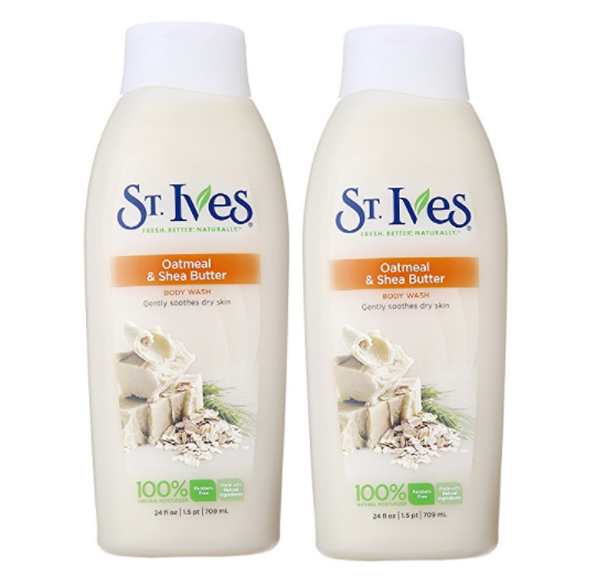 St. Ives 沐浴露 (燕麦与牛油果香), 2瓶装 24oz, 现点击coupon后仅售$5.02, 免运费！