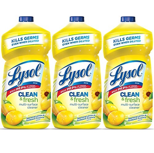 Lysol Clean & Fresh Multi-Surface Cleaner, Sparkling Lemon and Sunflower Essence, 40 oz, Pack of 3, Only $7.77