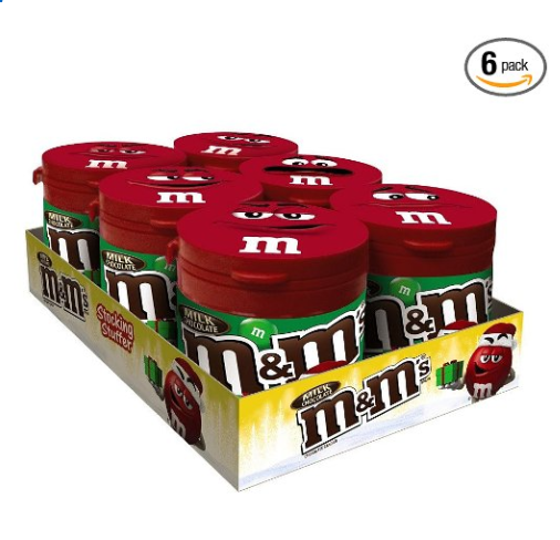 M&M'S 牛奶巧克力豆豆節日套裝，3.5盎司，六罐, 現點擊coupon后僅售$11.74