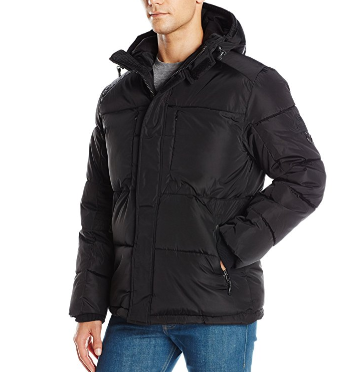 Southpole Men's Omni-Heat Signature Softshell Bubble Hooded Outerwear Jacket with Multi Function for only $20.42