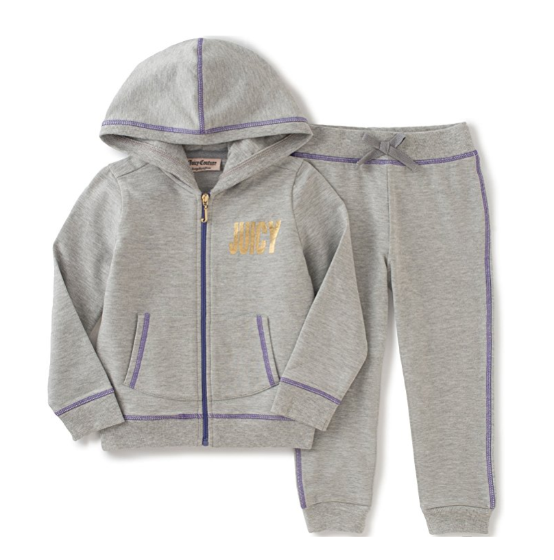 Juicy Couture Girls' 2 Piece Hooded Jacket and Jog Pant Set only $20.49