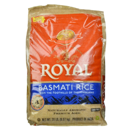Royal Basmati Rice 20-Pound Bag only $15.66