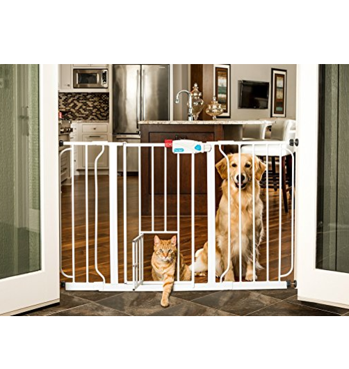 Carlson 44-Inch Extra Wide Walk Through Gate with Pet Door, 29 to 44-Inch only $36.99