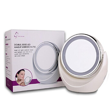 Amazon现有TEC.BEAN LED 360度旋转7倍放大化妆镜  使用折扣码后特价仅售 $17.49