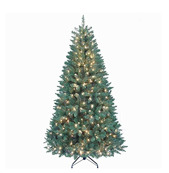 超值史低价！Kurt Adler Poin 带灯7英尺高圣诞树，现仅售$59.99, 免运费！