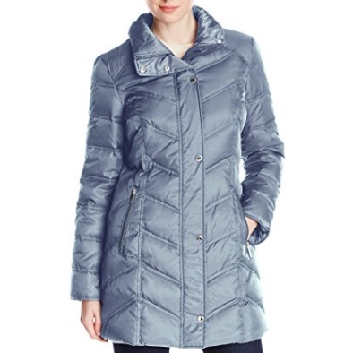 Kenneth Cole Women's Chevron Down Coat with Faux Fur Trim $37.08 FREE Shipping