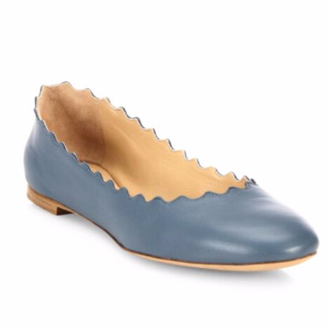 Chloé Scalloped Leather Ballet Flats  $297.00