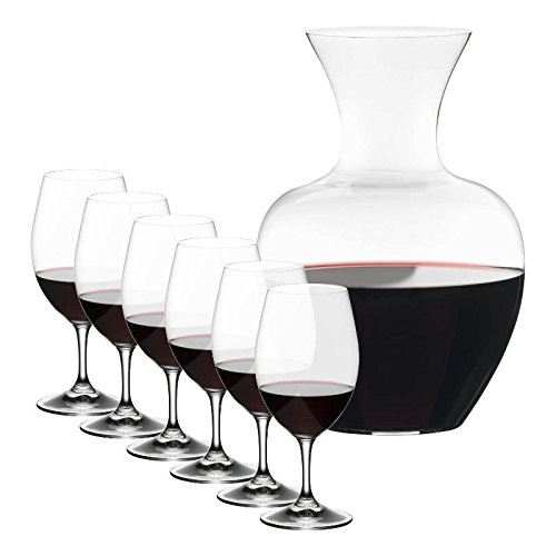 Riedel Ouverture Magnum Glasses + Apple Decanter, Clear, Set of 7, Only $54.96, You Save $17.04(24%)