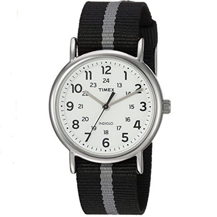 Timex Men's TW2P72200 Weekender Reversible Black/Gray Stripe Nylon Slip-Thru Strap Watch $15.99 FREE Shipping on orders over $49