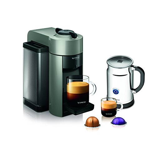 Nespresso A+GCC1-US-GR-NE VertuoLine Evoluo Coffee & Espresso Maker with Aeroccino Plus Milk Frother, Grey, Only $124.99, You Save $124.01(50%)