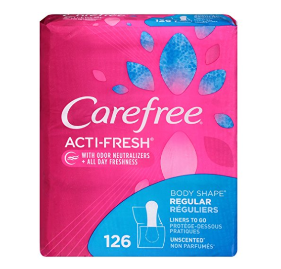 Carefree Acti-Fresh Body Shape Ultra-Thin Panty Liners, Regular To Go, Unscented - 126 Count only $4.98