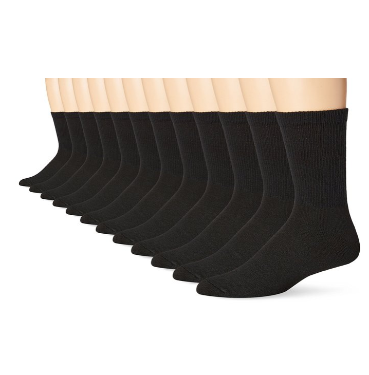 Hanes Men's 12-Pack FreshIQ Crew Socks only $10. 96