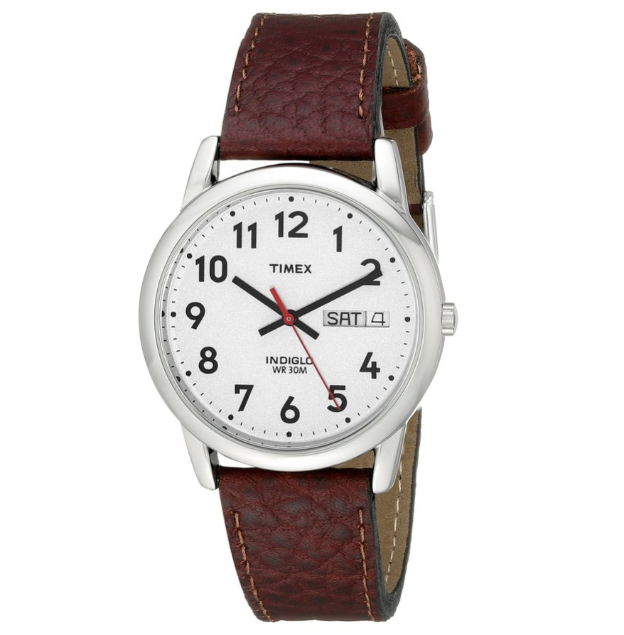 Timex Easy Reader Day-Date Leather Strap Watch only $23.87