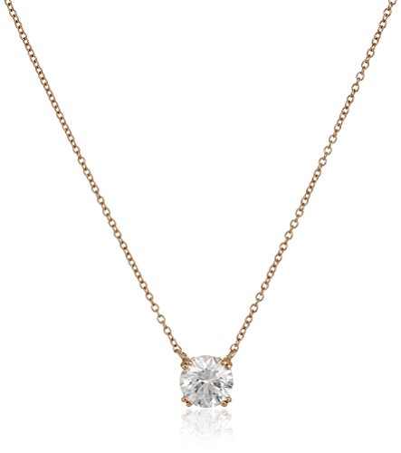 Rose-Gold-Plated Sterling Silver Swarovski Zirconia Round Solitaire Pendant Necklace, 2CTTW, Only $17.99, You Save $6.26(26%)
