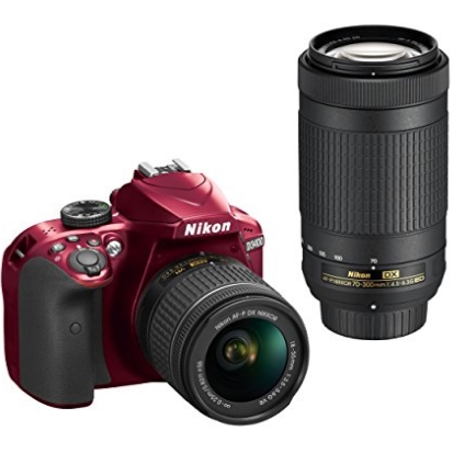 Nikon D3400 w/ AF-P DX NIKKOR 18-55mm f/3.5-5.6G VR & AF-P DX NIKKOR 70-300mm f/4.5-6.3G ED (Red) + 16GB Memory Card, Bag and Tripod $496.95 FREE Shipping