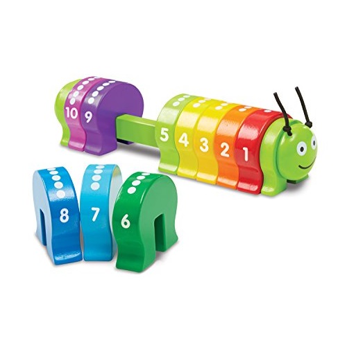Melissa & Doug Counting Caterpillar - Classic Wooden Toy With 10 Colorful Numbered Segments, Only $10.99