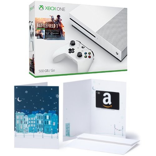 Xbox One S游戏机 +Battlefield 1 游戏套装 + $30 Amazon 购物卡，现仅售$249.00，免运费。Minecraft套装款同价！