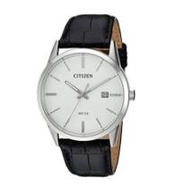 Citizen Men's Quartz Stainless Steel and Leather Casual Watch, Color:Black (Model: BI5000-01A) $48.98