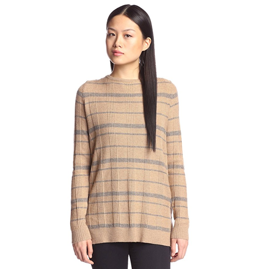 Cashmere Addiction Women's Plaid Tunic Sweater only $8.07