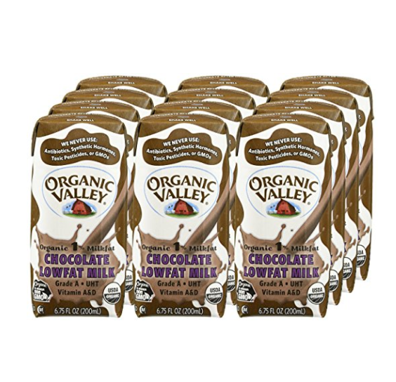 Organic Valley 1%无菌低脂有机巧克力牛奶 6.75oz 12盒, 现仅售$10.27