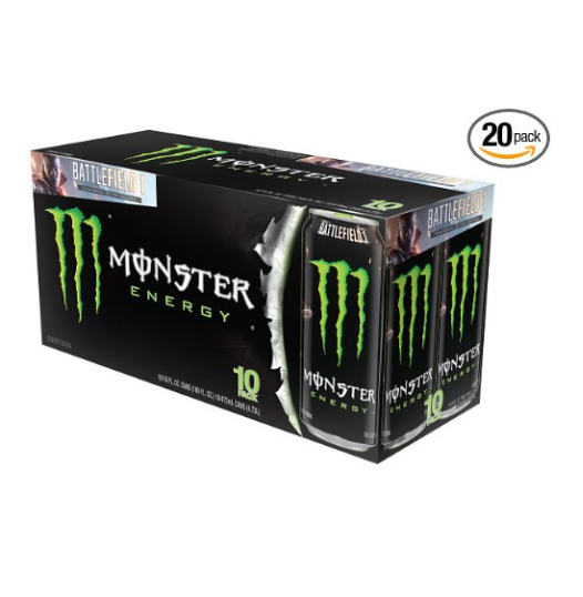 Monster Energy 怪物能量飲料16盎司 20瓶裝, 現僅售$22.94, 免運費！