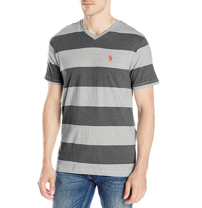 U.S. Polo Assn. Men's Rugby Stripe V-Neck T-Shirt only $6.79