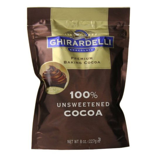 Ghirardelli Chocolate Unsweetened Cocoa Pouch, 8 Ounce only $3.25