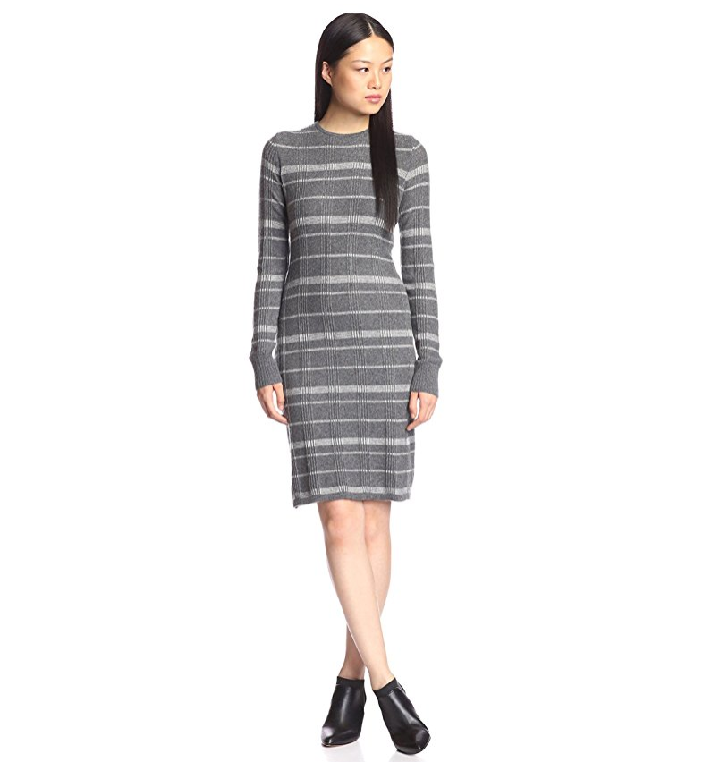 Cashmere Addiction 女士羊毛混紡條紋連衣裙，現僅售$20.26