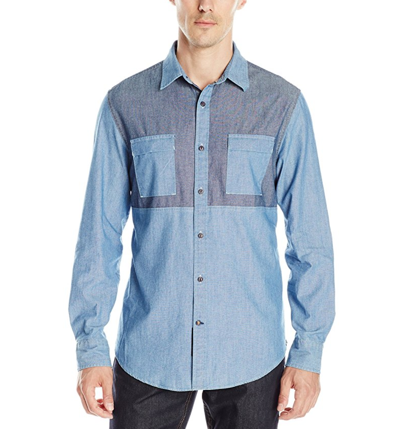 Nautica Men's Slim Fit Pieced Chambray Shirt only $14.40