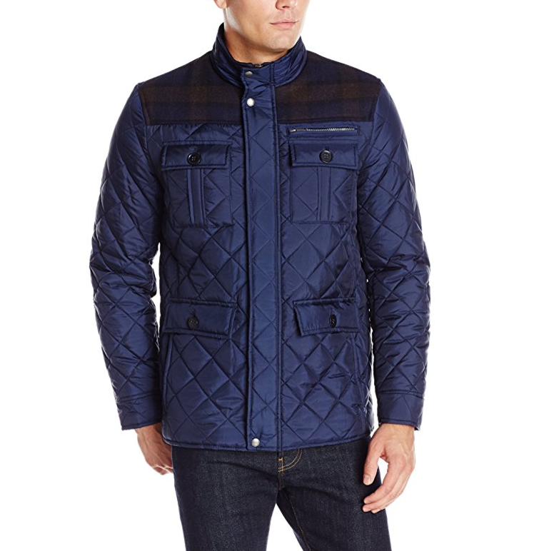 Cole Haan Signature Men's Plaid Wool Mixed Media Multi Pocket Jacket only $39.11