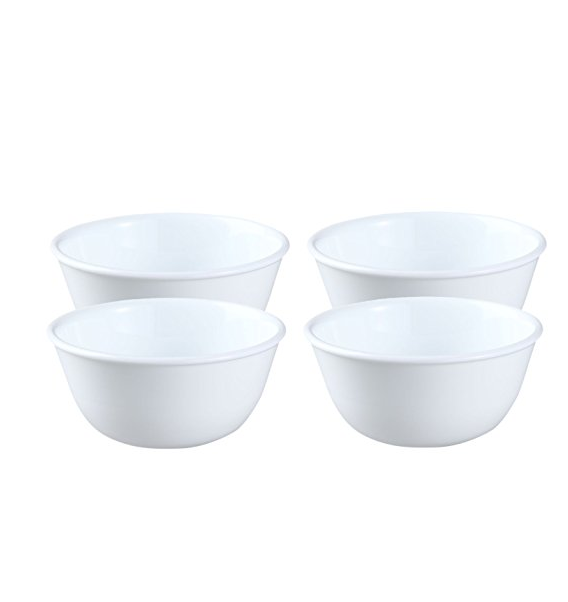 Corelle Livingware 12 盎司 餐碗4件套，白色, 現僅售$14.68