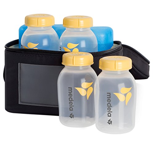 Medela Breast Milk Cooler and Transport Set, 5 ounce Bottles with Lids, Contoured Ice Pack, Cooler Carrier Bag, Only $16.14