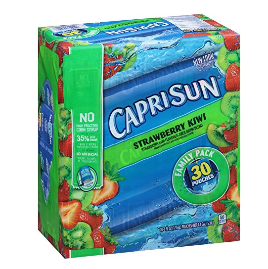Capri Sun 果汁飲料，草莓奇異果味道，30包, 現僅售$4.67, 免運費！