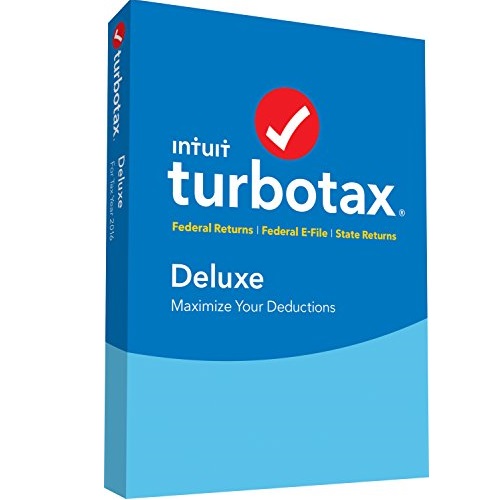 TurboTax Deluxe 2016 Tax Software Federal & State + Fed Efile PC/MAC Disc  [Amazon Exclusive], Only $35.45, free shipping