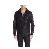 Dockers Men's Faux Leather Lay Down Collar Zip Front Jacket  $18.91