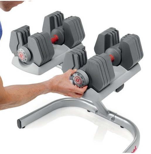 Universal PowerPak Adjustable Dumbbells with Stand - 4-45 lbs. only $199