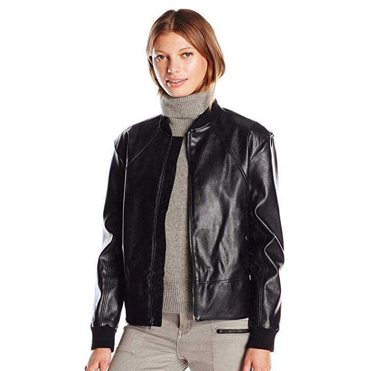 Guess Women's Tavia Stretch Faux Leather Bomber Jacket only $29.77