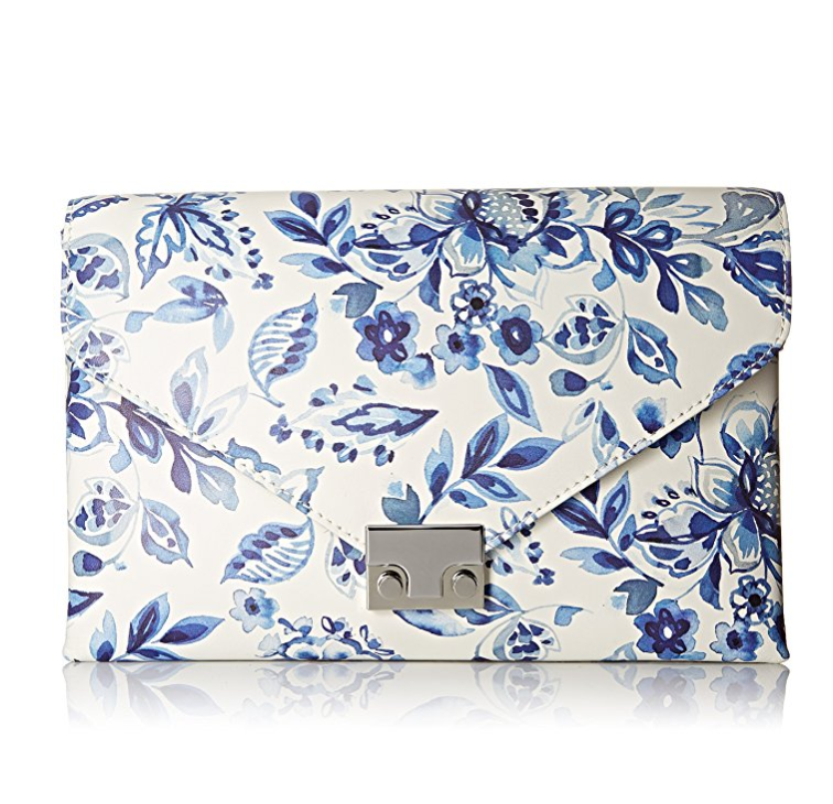 LOEFFLER RANDALL Lock Printed-Leather Clutch only $104.88, Free Shipping