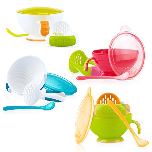 Nuby Garden Fresh Mash N' Feed Bowl with Spoon and Food Masher, Colors May Vary, Only $4.50
