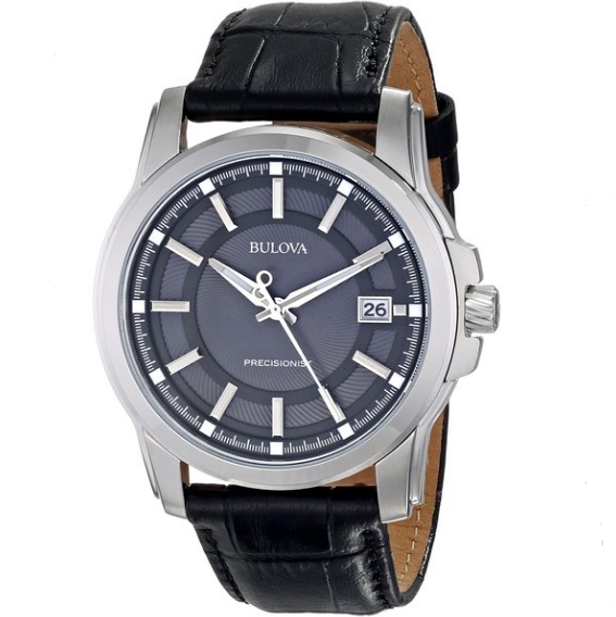 Bulova Men's Precisionist Black Dial and Leather Strap Watch $104.99 FREE Shipping