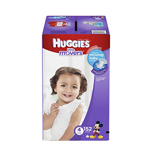 HUGGIES LITTLE MOVERS Active Baby Diapers, Size 4 (fits 22-37 lb.), 152 Ct, ECONOMY PLUS, Only $26.77, free shipping after clipping coupon and using SS