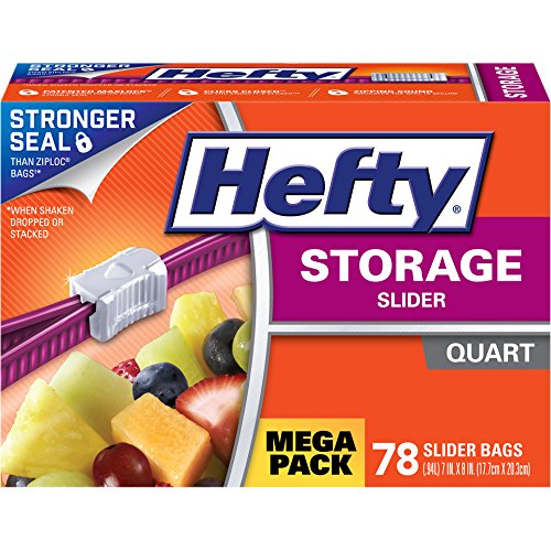 Hefty Slider Storage Bags, Quart Size, 78 Count, Only $4.03, free shipping after clipping coupon and using SS