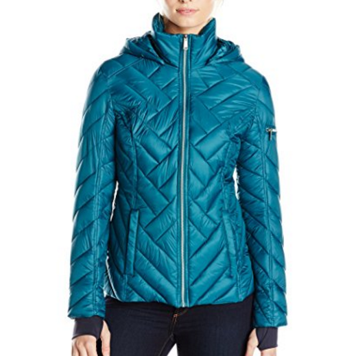Nautica Women's Hooded Chevron Puffer Jacket $31.29 FREE Shipping on orders over $49