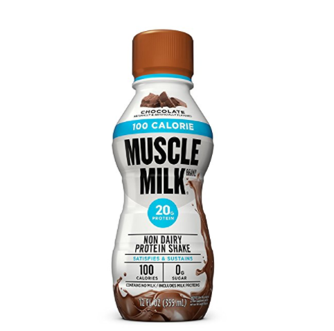 Muscle Milk 100 Calorie Protein Shake, Chocolate, 20g Protein, 12 FL OZ, 12 count only $11.74