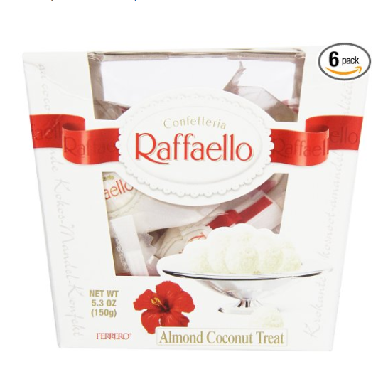 Ferrero Raffaello Almond Coconut Candy, 15 Count, Pack of 6 Individually Wrapped Coconut Candy Gift Boxes, 5.3 oz,  only $17.54