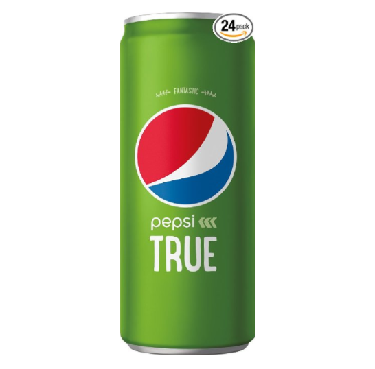 Pepsi True 百事绿罐真糖版 24罐入, 现点击coupon后仅售$15, 免运费！