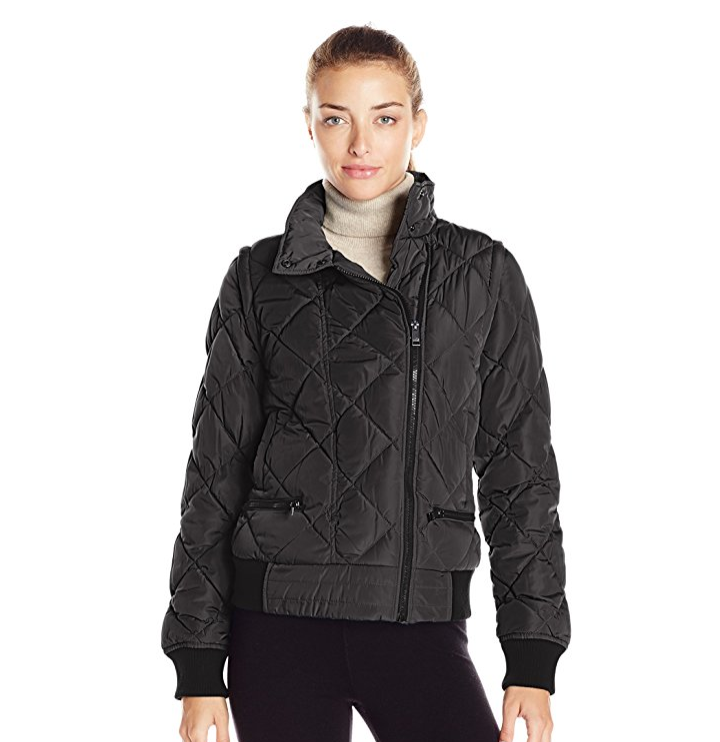 Marc New York Performance Women's Asymmetric Puffer Moto Jacket W/ Zip Off Sleeves only $19.99