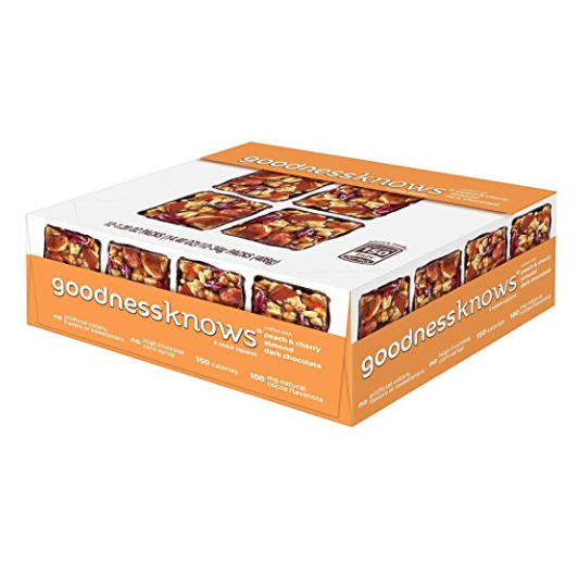 goodnessknows Peach, Cherry, Almond and Dark Chocolate Snack Squares 12-Count Box only$6.65