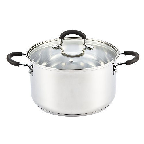 Cook N Home 5 Quart Stainless Steel Lid Stockpot saucier, 5 QT, Silver Only $20.00
