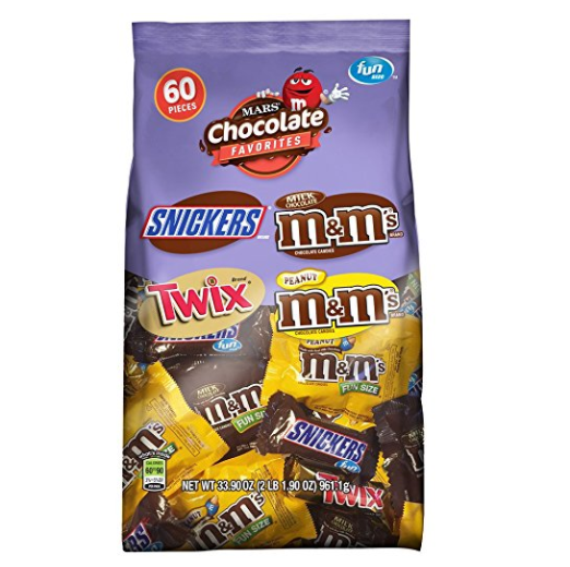超便宜！MARS 巧克力糖果混合装 2磅 (MM, 彩虹糖，士力架等), 现仅售$4.67
